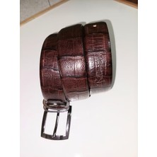 Luxury Billionaire Made In Italy Koyu Kahverengi Kemer (Erkek) 104 cm