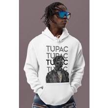 Sevbano Tasarım Tupac Rapper Baskılı Unisex Oversize 2pac Şarkıcı Hoodie