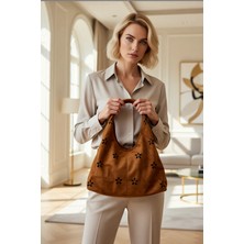 Benerly Kadın Midi Omuz Çantası Dokulu Çiçek Desenli Yavrulu Iç Bölmeli Geniş Hacimli Günlük Kullanım