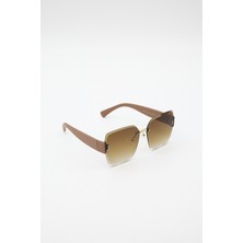 Tyn Store Hazel Kristal Kesim Çerçevesiz Kare Degrade Cam Kadın Güneş Gözlüğü UV400