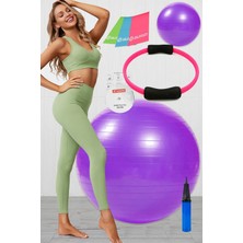 Feyza Design 9'lu Pilates Seti: Top, Çember, Direnç Bandı ve Lastik, Renkli ve Çok Amaçlı