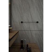 Braventa Collection Siyah Uzun Havluluk Havlu Askısı Banyo Askısı 40 cm - Ister Yapıştır Ister Montajla