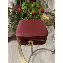 Elissdesign Deri Çift Katlı Takı Kutusu – Fermuarlı Takı Organizeri