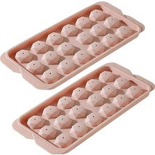 Braventa Collection Elmas, Kristal Şekilli Buz Kalıbı, 18 Bölmeli, Farklı Renk ve Adetlerde (2, Pembe)