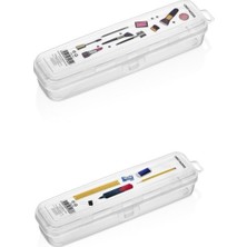 Braventa Collection Çok Amaçlı Şeffaf Saklama – Kalemlik, Diş Fırçası , Makyaj Organizeri, Seyahat ve Ev Kullanımı Için