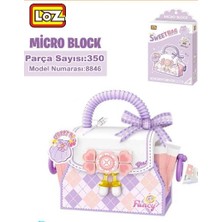Benisa Shop Loz Mıcro Block Sweet Bag Serisi Mor Çanta 350 Parça LEGO Çanta Yapım Seti Oyuncak Yapım Seti