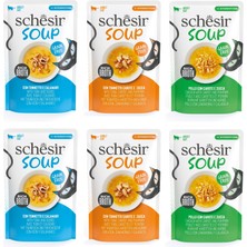 Schesir Soup 3 Çeşit Karma Yetişkin Kedi Çorbası Pouch 40 Gr. x 6 Adet
