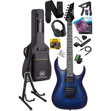 Braventa Collection Maxword Grade-St Blue Rosewood Klavye Hh Yüksek Kaliteli Elektro Gitar