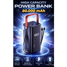 Azurtech 80.000 Mah Güçlü Powerbank LED Işıklı Pd Hızlı Taşınabilir Şarj Acil Durum Işığı Dijital Göstergeli