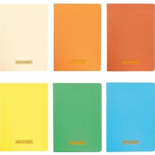 Braventa Collection Meteksan Notes 9X14 cm Karton Kapaklı Iplik Dikişli Defter, 24 Yaprak, 6'lı Paket, Renkli