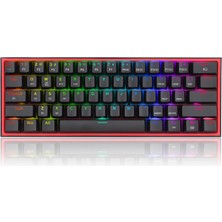 Braventa Collection Redragon K616 Fizz Pro% 60 3 Modlu Kablolu, 2.4ghz Kablosuz, Bluetooth Mekanik Oyun Klavyesi, 61 Tuş