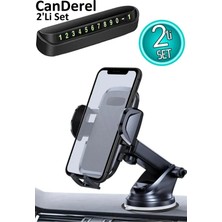 Guleron 2li Set Araç Telefon Tutucu Numaratör Torpido Cama Yapışan Vantuzlu Araba Telefon Tutacağı Astakos