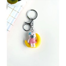 TrendyChic Sarı Ayda Oturan Ayıcık Anahtarlık Çanta Süsü/charm