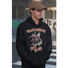 Sevbano Iron Maiden Run To Hills Baskılı Unisex Oversize Rock Metal Müzik Grubu Hoodie