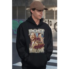 Sevbano Eskitme Post Malone Rapper Tasarım Baskılı Unisex Oversize Şarkıcı Hoodie