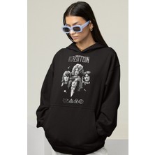 Sevbano LED Zeppelin Rock Metal Baskılı Unisex Oversize Müzik Grubu Hoodie