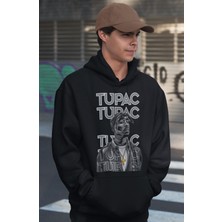 Sevbano Tasarım Tupac Rapper Baskılı Unisex Oversize 2pac Şarkıcı Hoodie