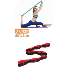 Feyza Design 8 Seviyeli Kırmızı Direnç Bandı Seti ile Spor ve Yoga Çalışmaları