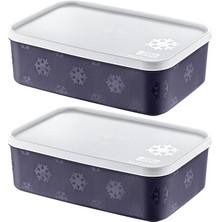 Braventa Collection 2'li Set No Frost Saklama Kabı Lacivert 1600 ml