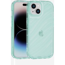 Vissona iPhone 13 Uyumlu Telefon Kılıfı Kamera Çıkıntılı Kabartmalı Parlak Desenli Darbe Emici Silikon Kılıf