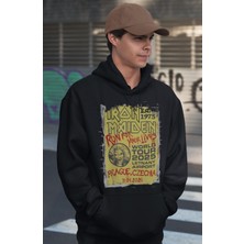 Sevbano Tasarım Iron Maiden Baskılı Unisex Oversize Rock Metal Müzik Grubu Hoodie