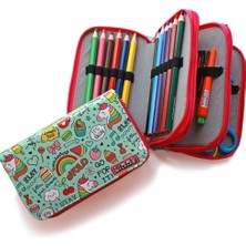 Braventa Collection Limmy Kalem Unicorn Desenli Kawai Organizer Kalem Kalemkutu Üç Bölmeli Kalemlik