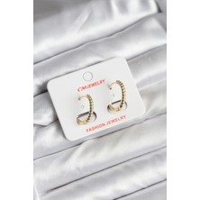 VeraGlobe Buğz 14K Gold Renk Kaplama Burgu Halka cm Kadın Küpe