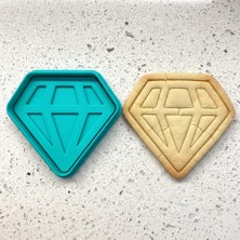 Craftelle Kristal Kesim Elmas Figürlü Kurabiye Kalıbı | Değerli Taş Damga | Kil ve Şeker Hamuru Şekillendirici