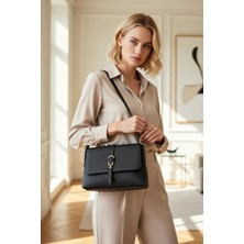 Benerly Kadın Mini Omuz Çanta Kapaklı Kapatma Ayarlanabilir Askı Krokodil Desenli Dokulu Yüzey Şehir Tipi