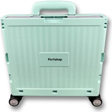 PremiumPort Yeşil 4 Tekerlekli 32L Standart Boy Alışveriş Arabası, Pratik ve Hafif