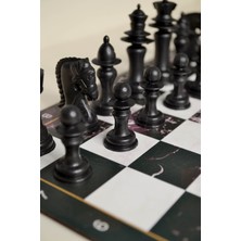 DLQ Dekoratif Ahşap Desenli Satranç Takımı 29X29CM