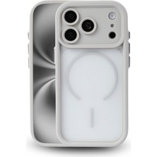 Vissona iPhone 17 Pro Uyumlu Kamera Korumalı Magsafe Wireless Şarj Özellikli Mat Silikon Gri Renkli Silikon