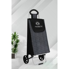 PremiumPort Sessiz Silikon Tekerlekli Büyük Boy Pazar Arabası ve Çantası