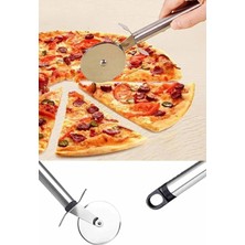 Braventa Collection Metal Saplı Pizza Ruleti: Paslanmaz Çelik Pizza Kesme Bıçağı, Profesyonel Kesim Için Dayanıklı Tasar