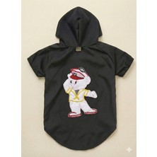 Patilemece Casper Siyah Kapüşonlu Içi Polar Su Geçirmez Kedi Köpek Yağmurluk