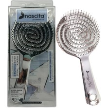 Braventa Collection Pro 3D Flexi Kontrol Açma Tarama Saç Fırçası Gümüş - 35