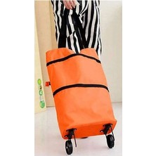 PremiumPort Katlanabilir Çok Renkli Tekerlekli Alışveriş Arabası Çantası