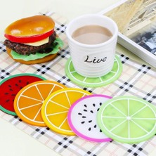 Braventa Collection 5li Silikon Bardak Altlığı Meyve Şekli Kaymaz Ped Mat Kupa Çay Kahve Bardağı Tutucu Çalışma Masa