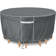 Braventa Collection Veranda Mobilya Kılıfları, Yuvarlak Dış Mekan Mobilya Kılıfı Su Geçirmez, 500D Ağır Hizmet, 62" Çap