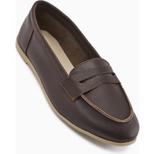 Limoya Hakiki Deri Solina Kahve Makosen Ayakkabı Rahat Günlük Loafer