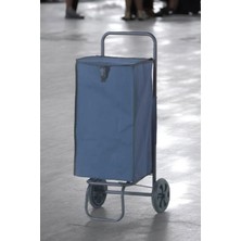 PremiumPort Mavi Su Geçirmez Tekerlekli Pazar Arabası ve Çantası, Pratik ve Kullanışlı