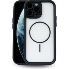 Vissona iPhone 13 Pro Max Uyumlu Kamera Korumalı Magsafe Wireless Şarj Özellikli Mat Silikon Siyah Renkli Si