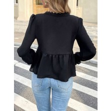 Twomeey Kadın Dantelli V Yaka Ayrobin Bluz