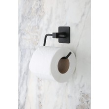 Braventa Collection Yapışkanlı Siyah Kare Açık Tuvalet Kağıtlığı Wc Kağıtlık Tuvalet Kağıdı Askısı