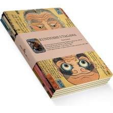 Braventa Collection Faces Series - A5, Kuniyoshi Utagawa 4'lü Defter Seti I, Çizgisiz, Toplam 256 Sayfa, Her Biri 64 Say