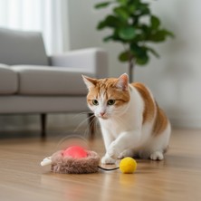 Runaway Tüylü Şarjlı Kedi Oyuncağı Hareketli Top