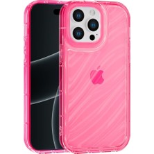 Vissona iPhone 15 Pro Max Uyumlu Telefon Kılıfı Kamera Çıkıntılı Kabartmalı Parlak Desenli Darbe Emici Silik