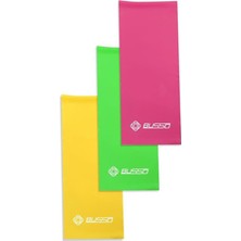Feyza Design 3'lü Pilates Lastiği Seti, 90CM x 7.5cm, Güç ve Esneklik Artırıcı