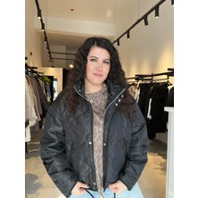 Patuta Butik Siyah Kapitone Mont