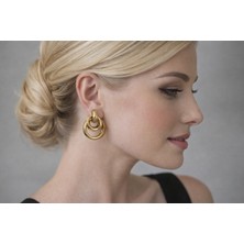 Seherden Gold Halka Model Zarif Küpe